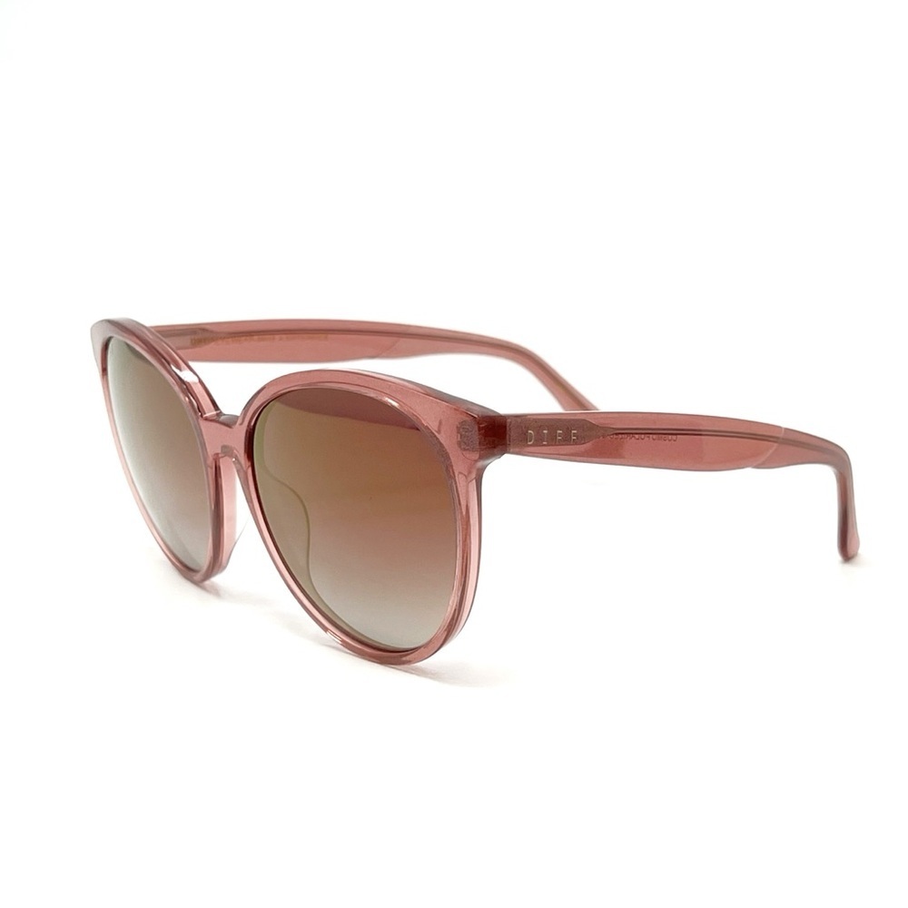 Diff Cosmo Polarized Sunglasses Full Rim Round Frames Pink Sparkle UVA/UVB TB40B - Picture 2 of 9